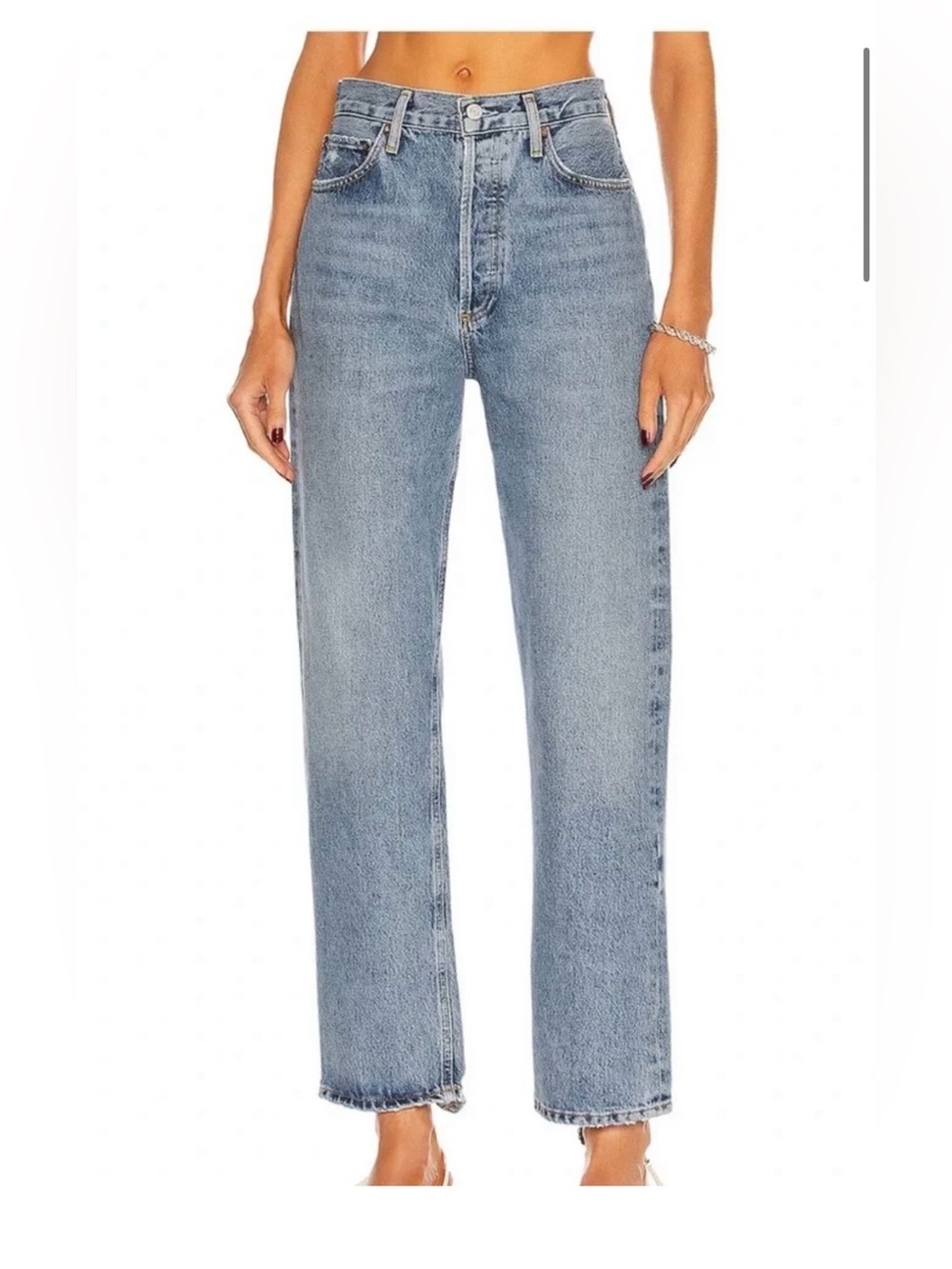 NWOT Agolde Women’s Pinch Straight Leg Jeans in Light Blue Wash